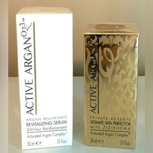 ACTIVE ARGAN 023 REVITALIZING SERUM & PRIVATE RESERVE SKIN PERFECTOR SEALED